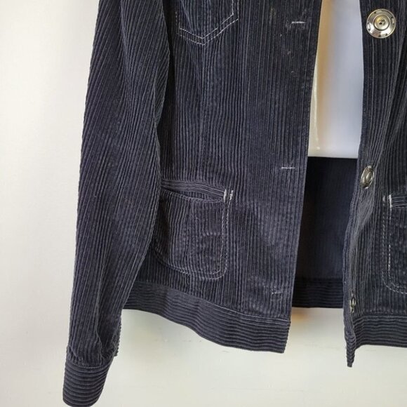 J. Jill Corduroy Jacket Snap Buttons Black L - Picture 2 of 14